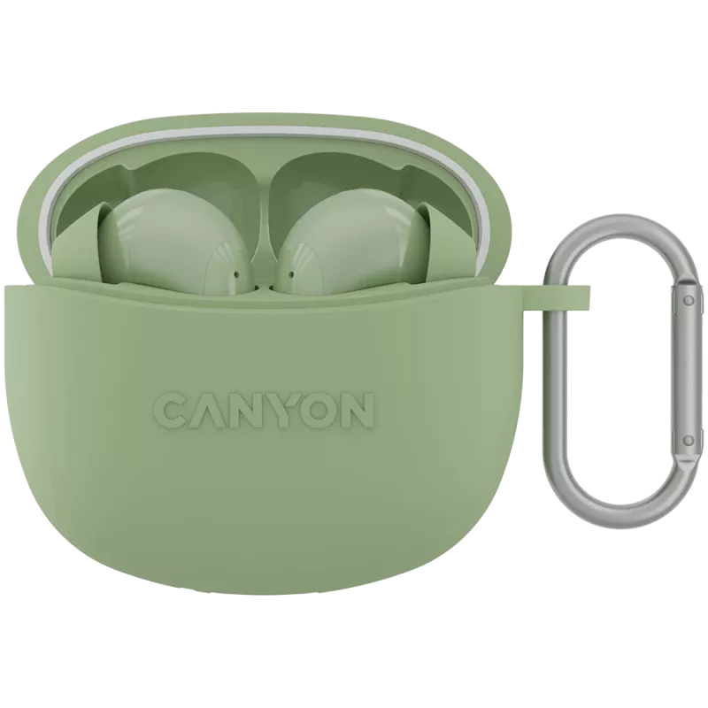 CANYON In-ear hoofdtelefoon TWS-5, Groen Bluetooth 5.3, touch-bediening, oplaadingang: USB-C