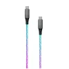 FIXED FIXDLED-CC-RA USB-C naar USB-C oplaadkabel met PD-ondersteuning en vaste lengte, geïntegreerde regenboog-LED