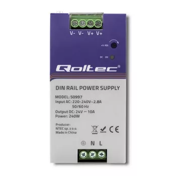 DIN-rail-voeding QOLTEC 50997 240W 24V 10A