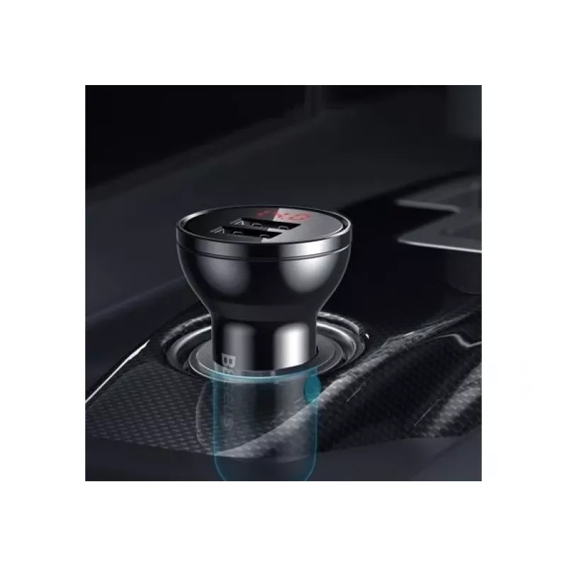 Baseus CCBX-0G mobiele oplader universeel zwart, grijs, sigarettenaansteker voor in de auto
