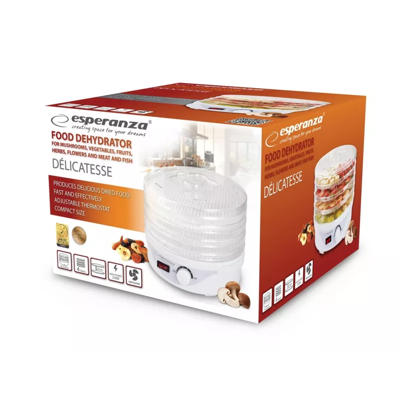 Esperanza EKD003 droogoven transparant, wit 250 W