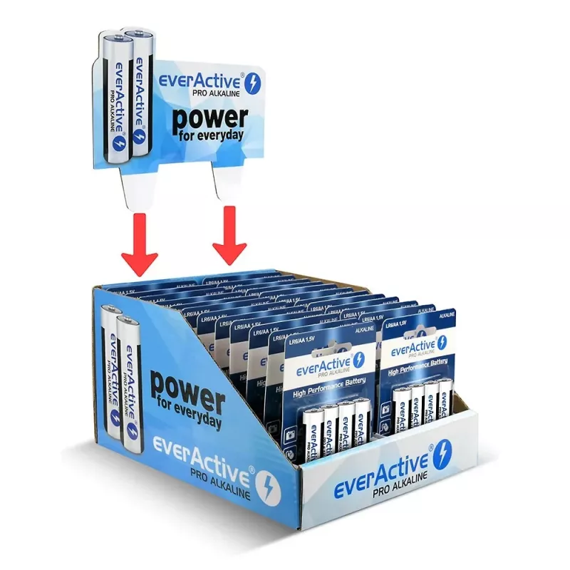 Alkalinebatterijen everActive LR64BLPADIS — 96 stuks, AA-formaat