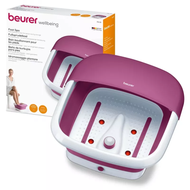 Voetbubbelbad Beurer FB 30 met bubbelfunctie en warmte – voetbad-massageapparaat, verwarming en bubbelmassage