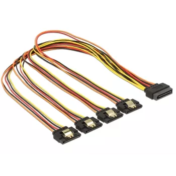 SATA-kabel DeLOCK 60158 0,5m SATA 15-pins 4 x SATA 15-pins meerkleurig