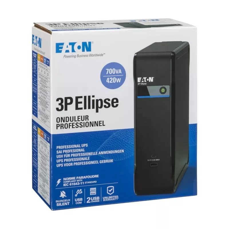 Eaton 3P Ellipse 700 USB DIN 3P700UD noodstroomvoeding (UPS), 700 VA