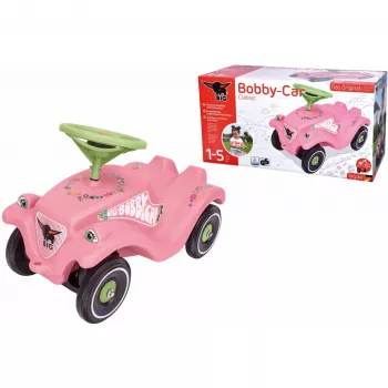 Bobby-Car-Classic Flower, loopauto roze/lichtgroen