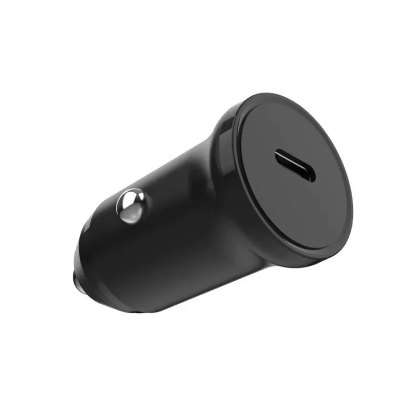 Auto-USB-C-oplader FIXED FIXCC30N-C-BK 30W, vaste kabel, enkelvoudige poort snelladen voor 12V-autostekker