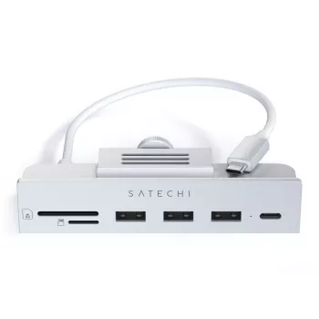 Laptop-dock / poortreplicator Satechi ST-UCICHS USB 3.2 Gen 1 Type-C, USB-A-aansluitingen, SD/MicroSD, zilver