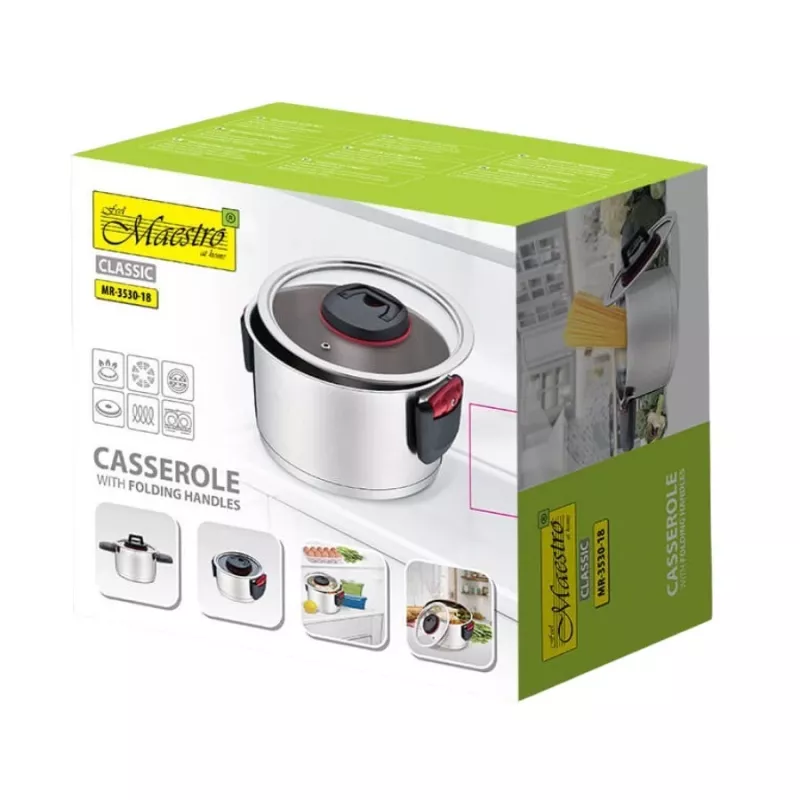 Maestro MR-3530-18 pan met opvouwbare handgrepen 2,3 l