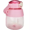 Drinkfles Extralink schoolfles met rietje en draagband 1 L roze