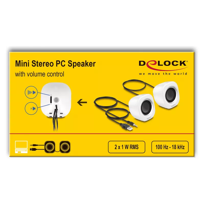 Luidspreker DELOCK mini stereo 27008, 2W