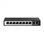 Extralink PoE-switch CERES 8x 100Mb/s PoE/PoE+, 2x RJ45 uplink 100Mb/s, 96W
