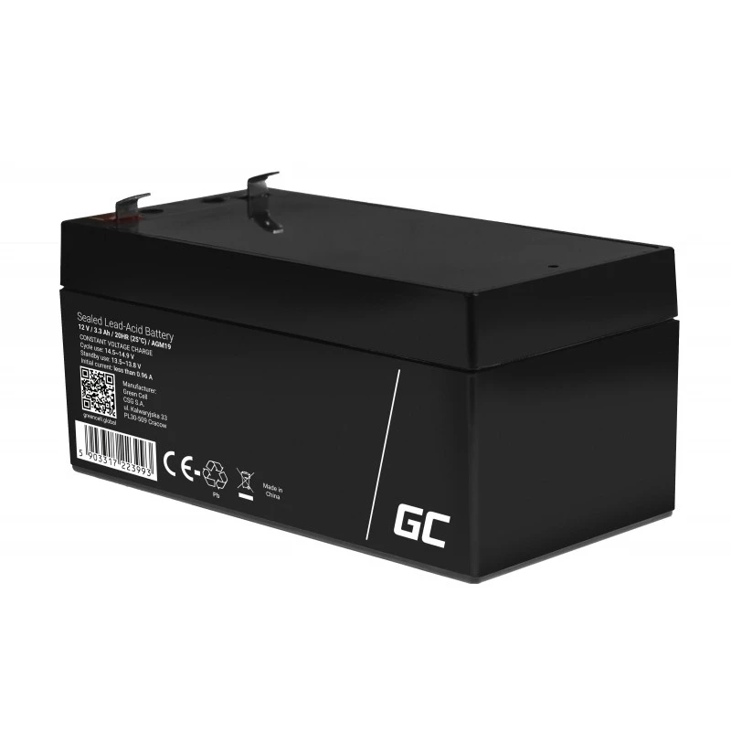Green Cell AGM19 UPS-batterij lood-vlies 12 V 3,3 Ah
