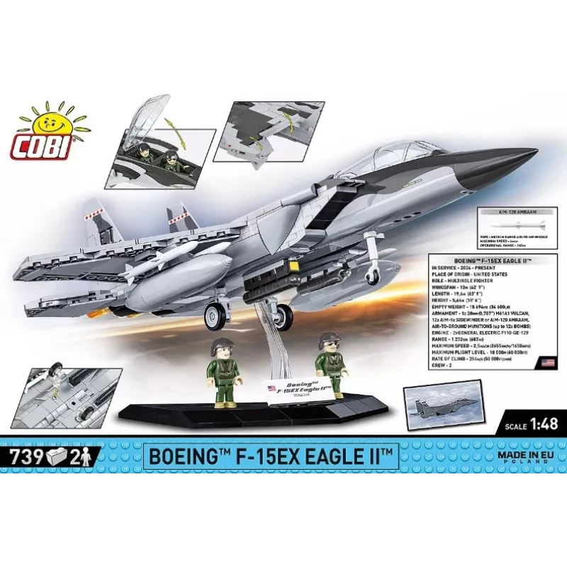 Cobi bouwstenen Boeing F-15EX Eagle II modelset COIB-5900, verzamelbare schaalbouwset