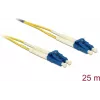Glasvezelkabel DELOCK 80158 OS2 25 m, 2x LC naar 2x LC, 9 µm, full-duplex, geel/blauw