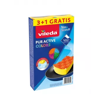 Spons Vileda Pur Active Colors 4 st.