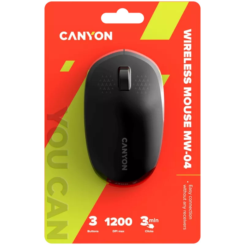 CANYON muis MW-04 3 toetsen BT draadloos zwart
