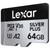 MicroSD-kaart Lexar 64 GB UHS-I klasse 3 SILVER PLUS