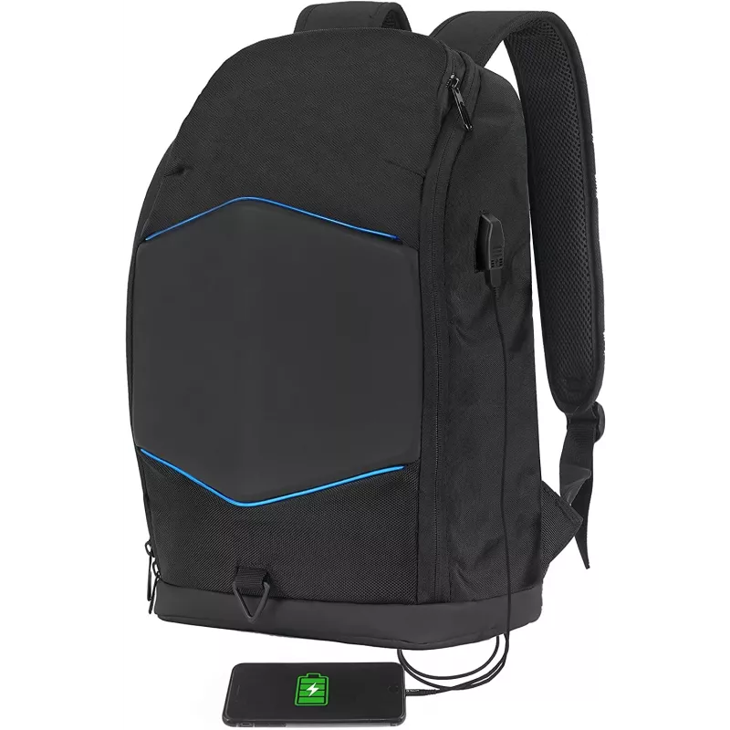 Laptoprugzak Tellur TLL611282 met USB-aansluiting en verlichte streep, zwart