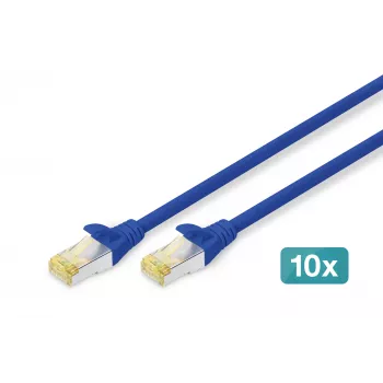 Netwerkkabel Digitus CAT 6A S/FTP RJ-45 1 m blauw