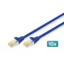 DIGITUS CAT 6A S/FTP patchkabel DK-1644-A-010-B-10, 1 m, blauw, 10 stuks