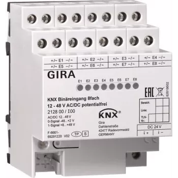 Binaire ingang 8-voudig KNX 12-8V AC/DC 212800 (212800)