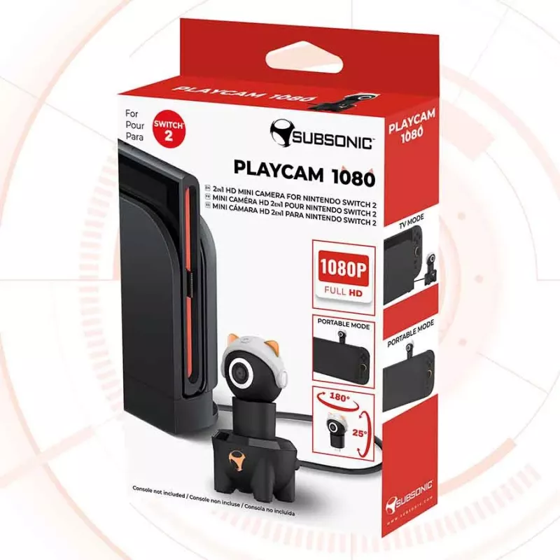 Subsonic Playcam 1080 2in1 HD minicamera voor Nintendo Switch 2 rood