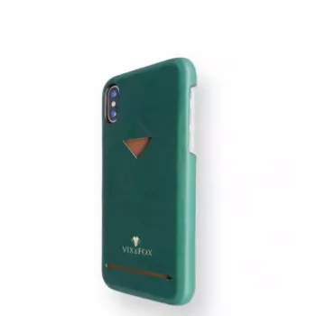 Kaarthouder-achterkant VixFox voor iPhone XSMAX – bosgroen, achterste beschermhoes met kaarthouder