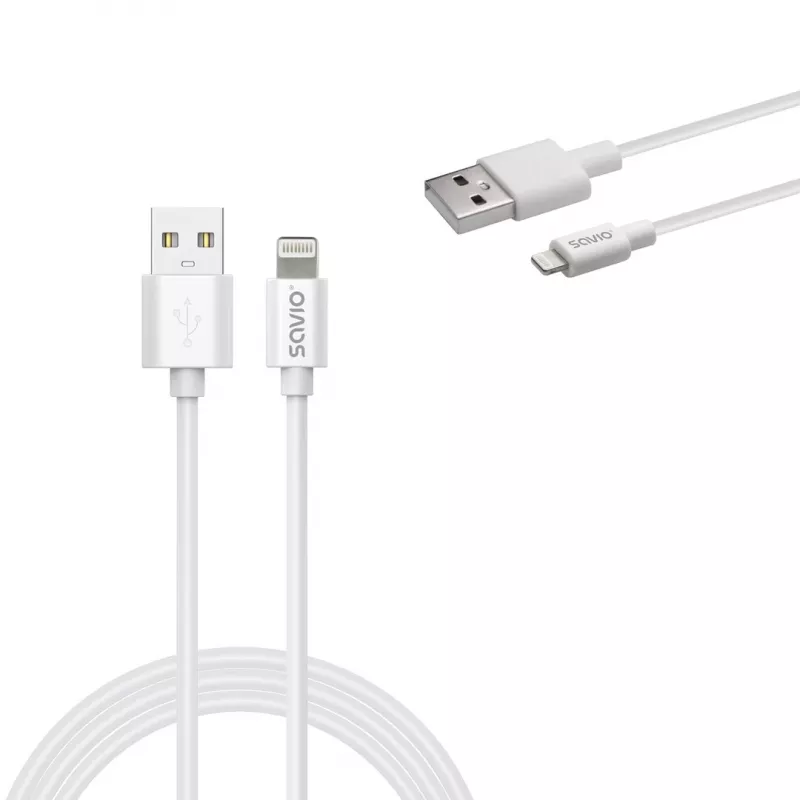 Savio Cl-193 USB-kabel USB 2.0 2 m USB A USB C/Lightning wit