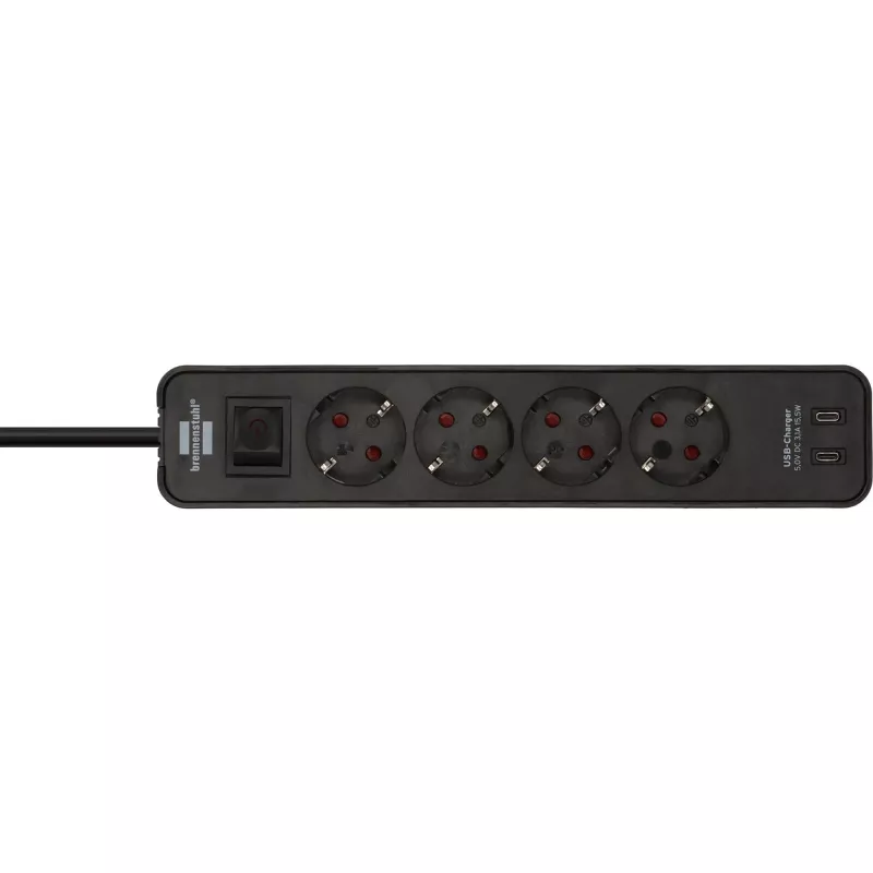 Verlengsnoer Brennenstuhl 1153240106 1,5 m 4 stopcontacten indoor zwart