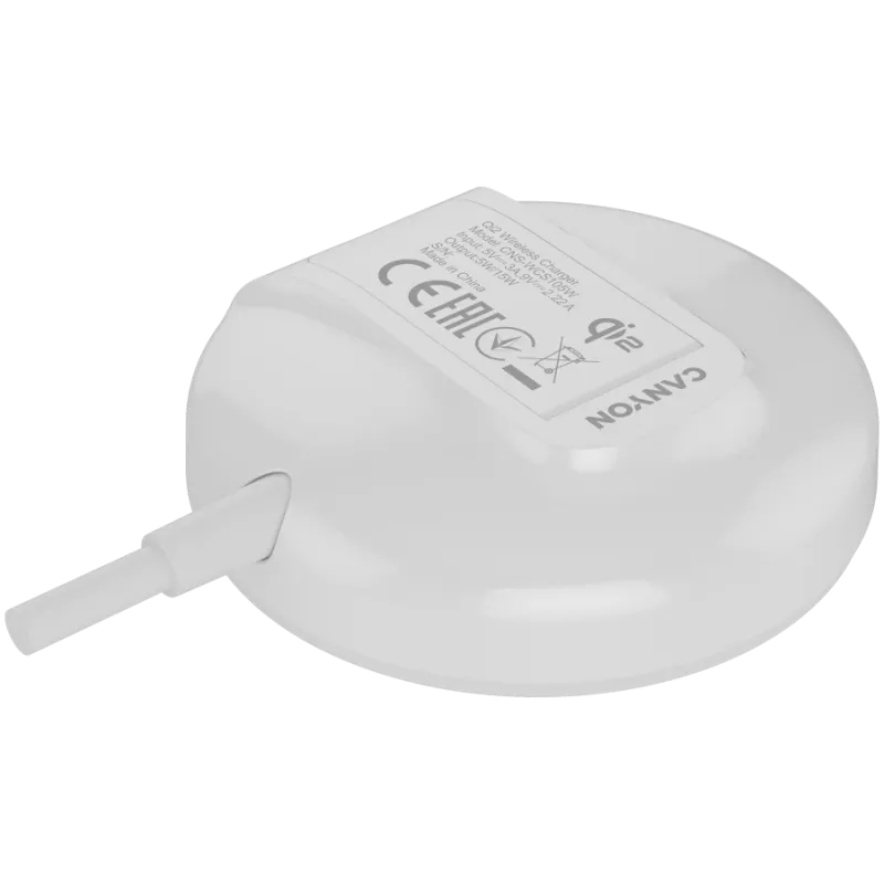 Draadloze oplader CANYON WS-105 15W Qi2 wit – 15W draadloos laden, Qi2-compatibel