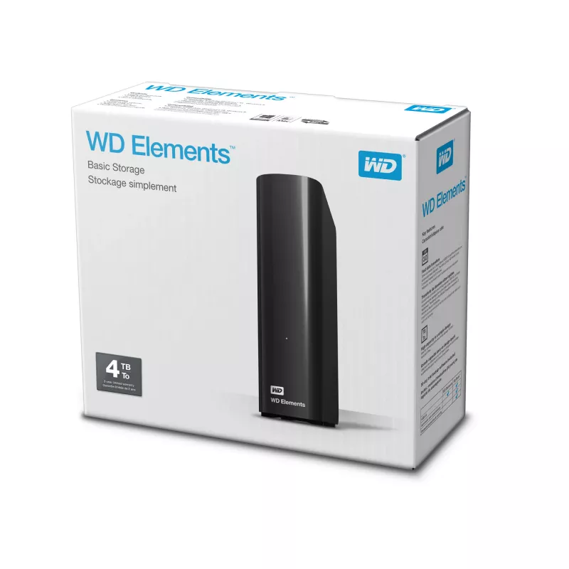 Western Digital WD Elements Desktop externe harde schijf 4 TB Micro-USB B 3.2 Gen 1 (3.1 Gen 1) zwart