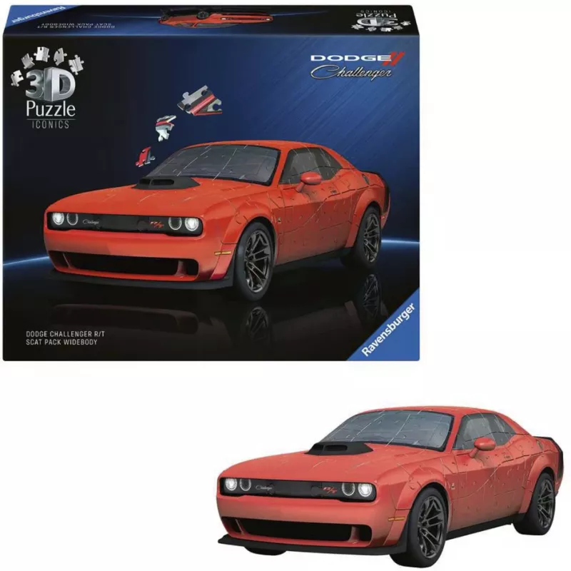 3D-puzzel Ravensburger Dodge Challenger R/T Scat Pack Widebody – Iconics-serie, modelbouw