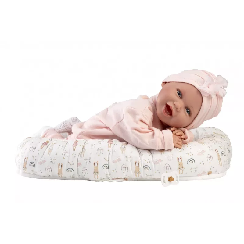 Babypop Llorens Mimi Baby 42 cm — realistisch gezicht, lacht, zachte lichaam