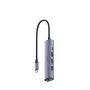 USB-C-hub Cudy UH605 met Gigabit LAN, 3x USB-A 3.0, USB-C stroomaansluiting, grijs