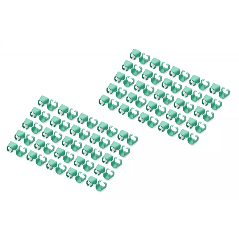 DIGITUS - kabelclips met kleurcodering - voor patchkabels - groen (verpakking van 100) (A-CC-G)
