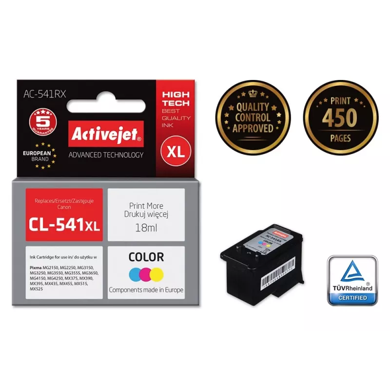Activejet AC-541RX inkt (vervanger voor Canon CL-541XL; Premium; 18 ml; kleur)