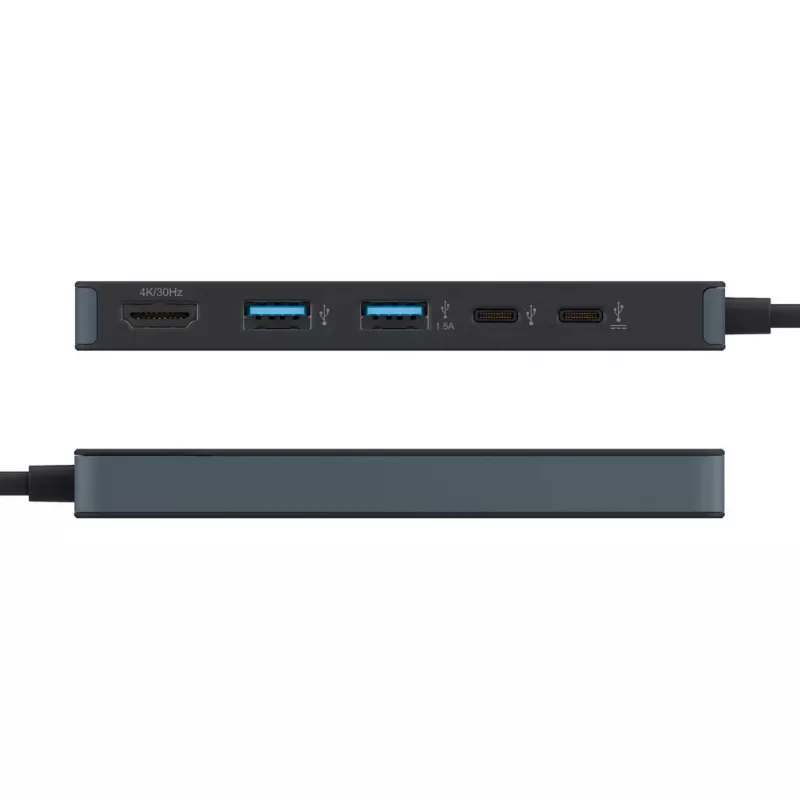 Hyper HyperDrive Flex HD4101BKGL 5-poorts USB-C-hub (2x USB-A, 1x USB-C, 1x HDMI), zwart