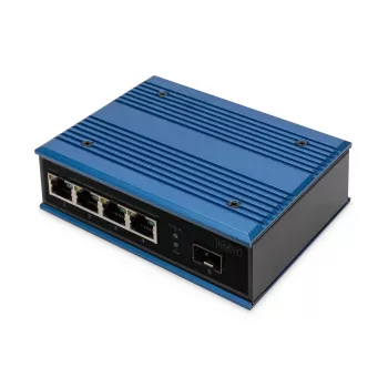 Digitus 4-poorts Fast Ethernet netwerkswitch, industrieel, unmanaged, 1 SFP FE-uplink