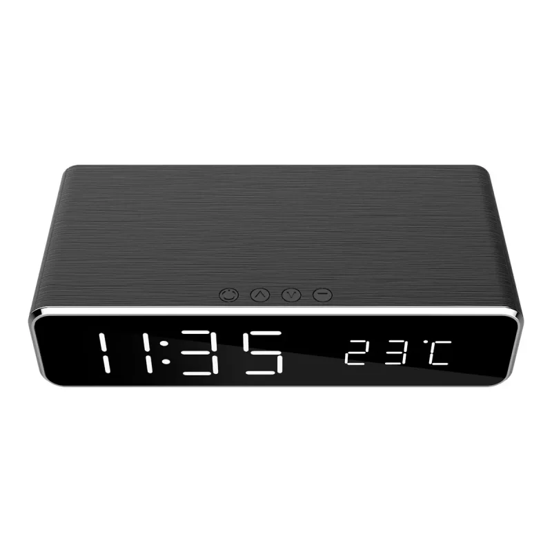 Digitale wekker GEMBIRD DAC-WPC-01 met LCD-display, zwart aluminium behuizing, netvoeding