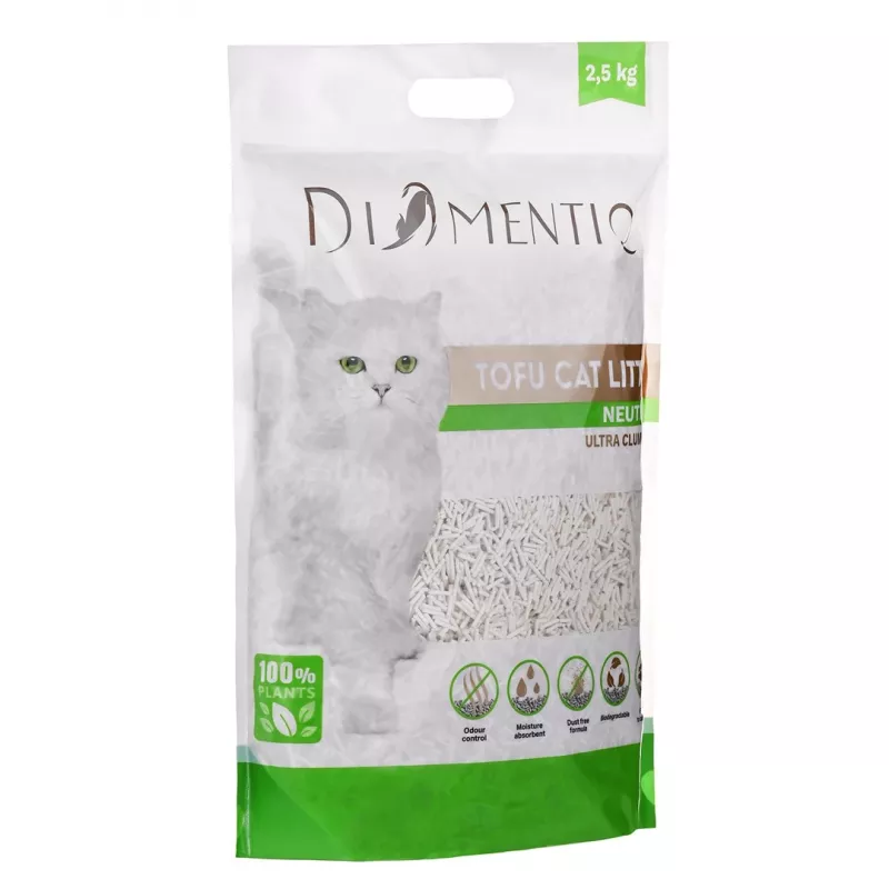 DIAMENTIQ Tofu Neutral Ultra klontvormend - plantaardig grit - 2,5 kg