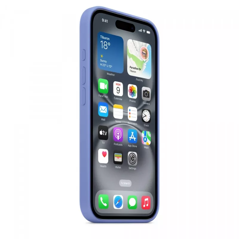 iPhone 16 siliconenhoesje met MagSafe - periwinkle