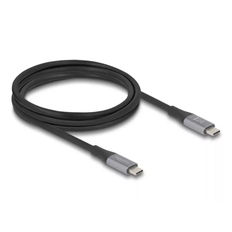USB-kabel DeLOCK 81192 USB4 Gen 2x2 2m USB-C zwart grijs
