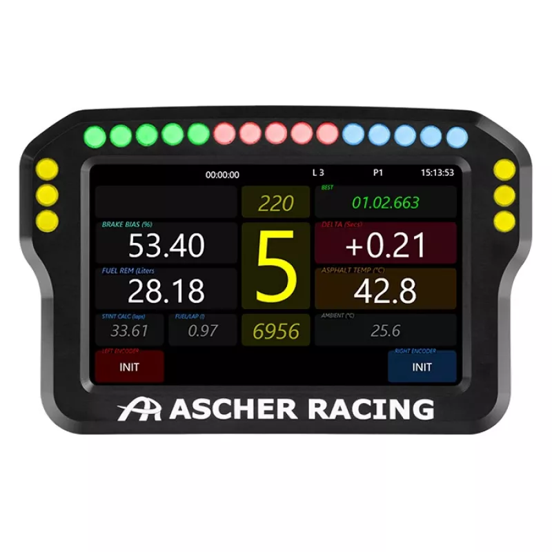 Stuurwiel-dashboard Ascher Racing 4 inch model 76080028 voor simracing-opstellingen