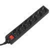 Stekkerdoos MACLEAN MCE195G 6-voudig, 5 m kabel, zwart