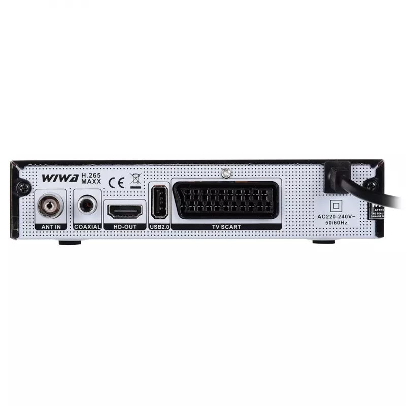 TV-tuner WIWA H.265 LITE — DVB-T-/DVB-T2-tuner met H.265-ondersteuning, Full HD, HDMI, USB, SCART