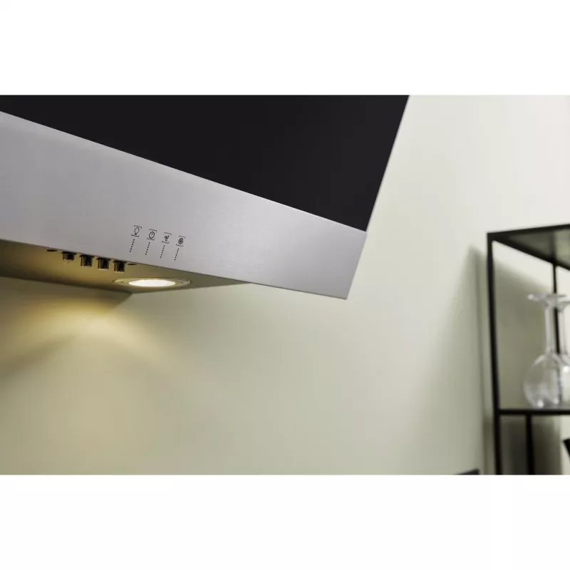 Bauknecht RBHVP 63 LM K wandafzuigkap, 60 cm, afvoer/recirculatie, LED, zwart/roestvrij staal