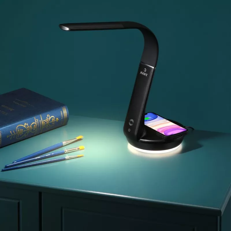 Tafellamp Hawk HW-LAMP02 zwart — dimbaar, verstelbare arm