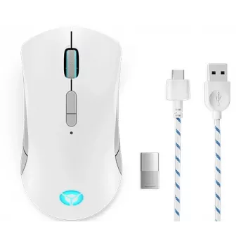 Gaming-muis Lenovo Legion M600 RF draadloos + Bluetooth + USB Type-A, ambidexter, 16000 dpi, 9 toetsen, oplaadbaar