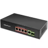 Ethernet PoE-switch QOLTEC 52296 — 4x RJ45 PoE-poorten, 1x RJ45 uplink